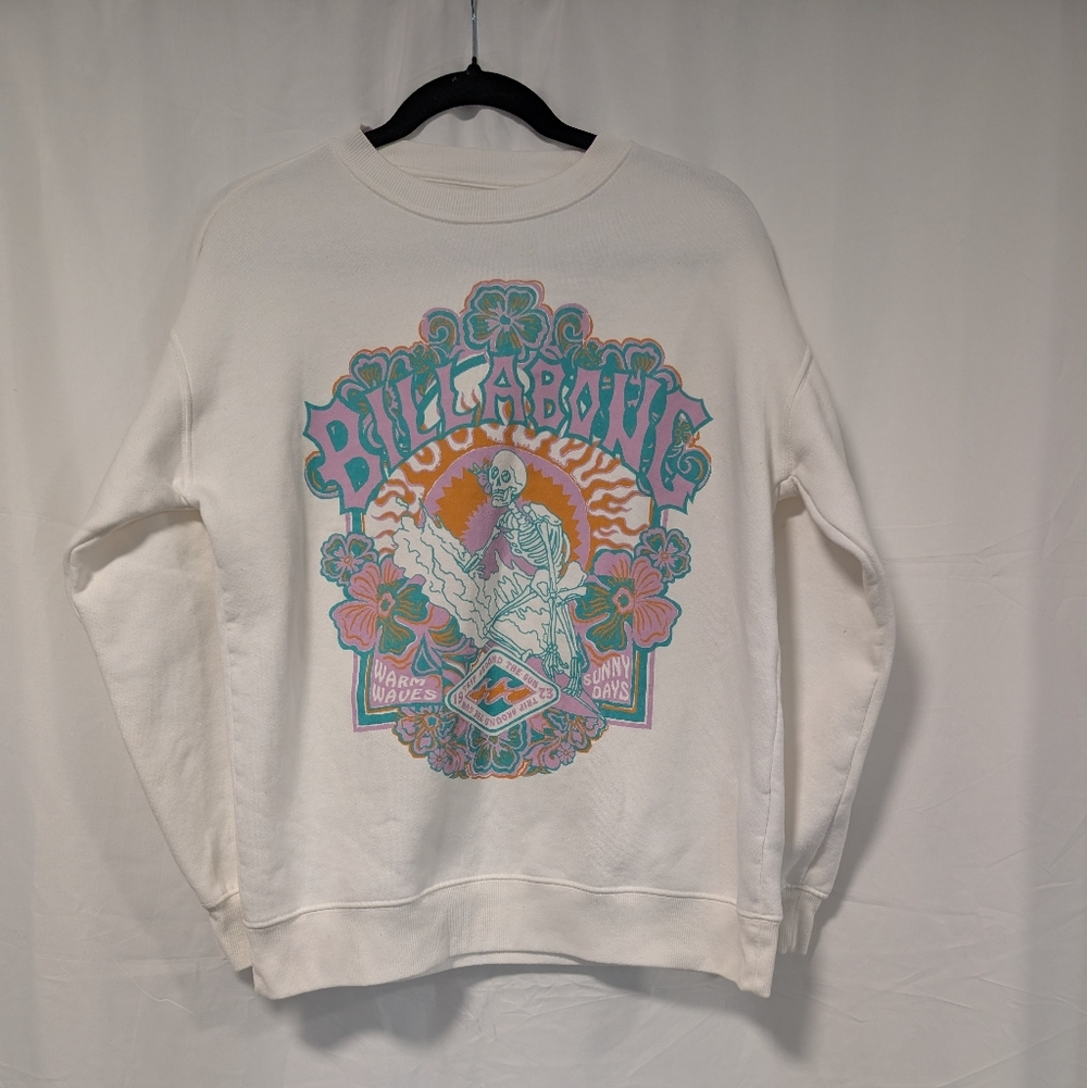Billabong White Sweatshirt with Vibrant Graphic